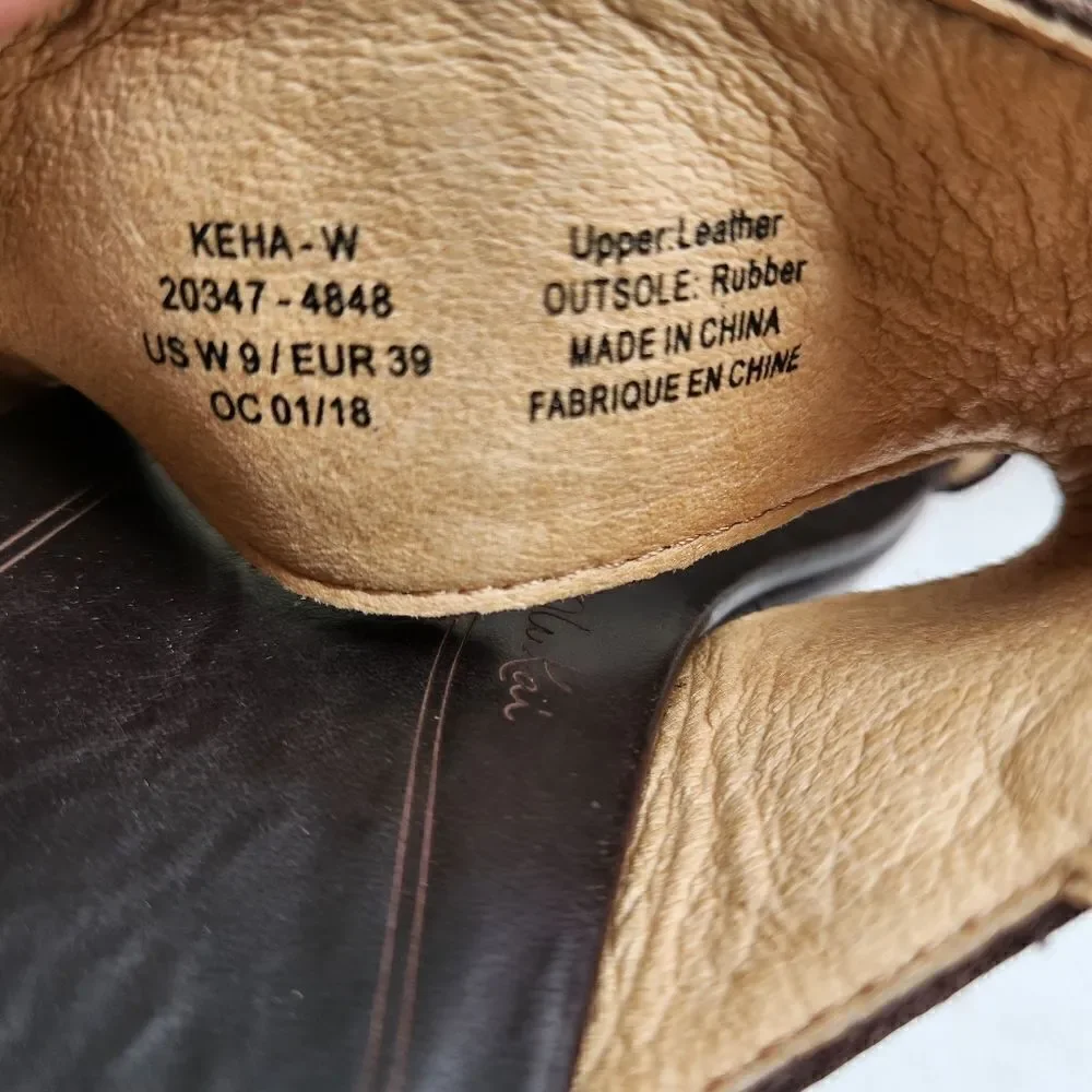 Olukai keha dark brown wedge platform sandals